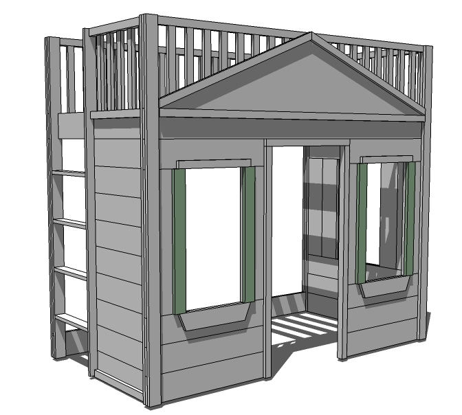 playhouse bunk bed plans